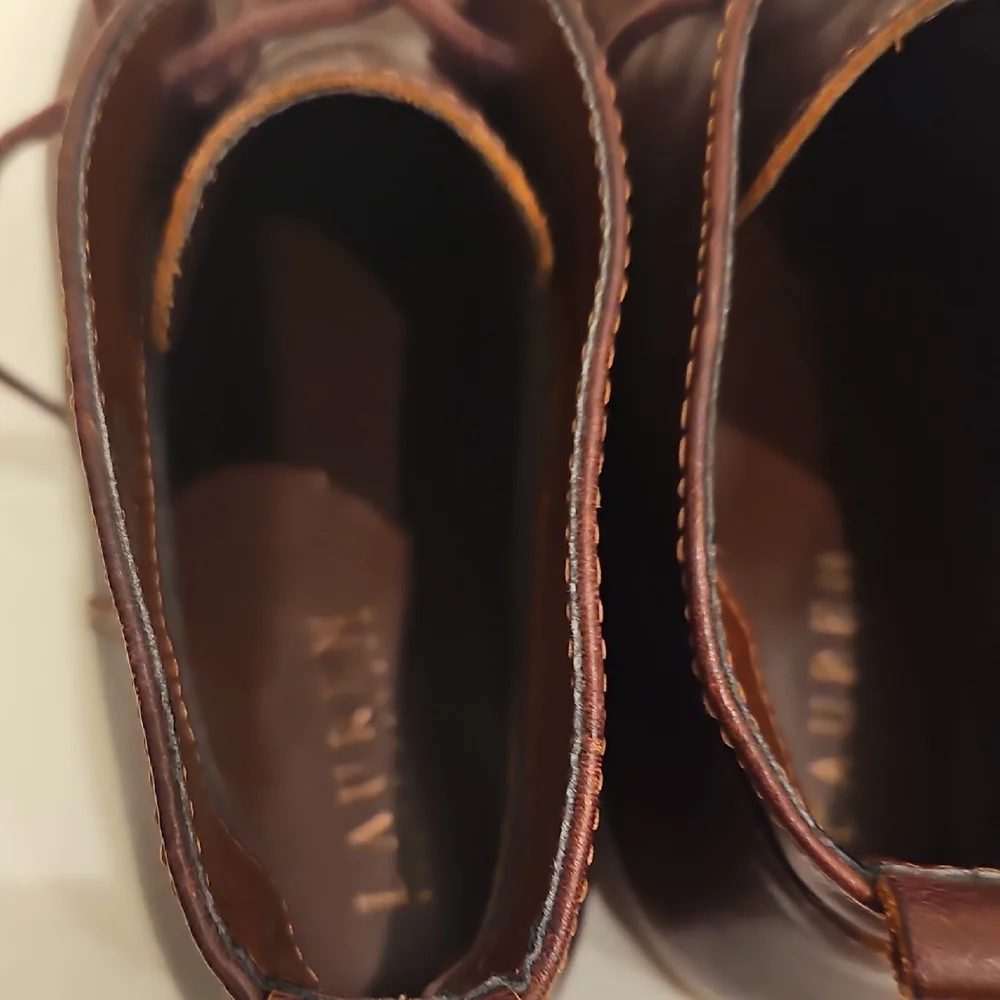 Women's Ralph Lauren Malva Burgandy / Brown Ankle Booties - Picture 7 of 10